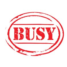 Red vector grunge stamp BUSY N2