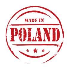 Red vector grunge stamp MADE IN POLAND N2