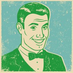Retro Screen Print Man in Tuxedo