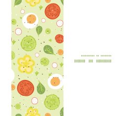Vector fresh salad vertical frame seamless pattern background