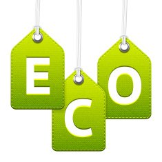 Green eco hanging tags