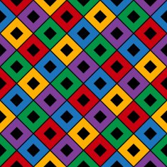 Abstract geometric seamless pattern Black and colored squares