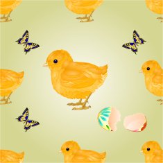 Seamless texture Easter chick vector