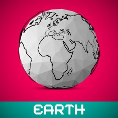 Crumpled Paper Vector Earth - Globe Illustration