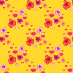 seamless pattern with roses and hearts N2