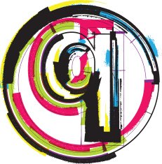 Colorful Grunge Font LETTER q