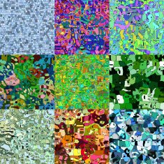 Set of cartoon animals abstract seamless generated textures