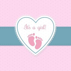 Baby shower invitation design with footprints N2