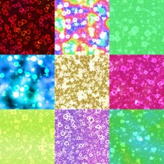 Set of neon shape symbols generated seamless textures N2
