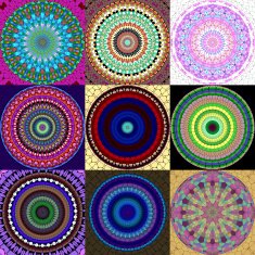 Set of mandala ornament generated textures N3
