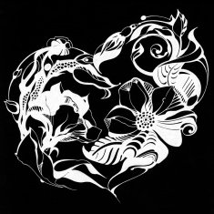 Flowers drawn in ink on old paper N2