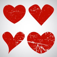 Grunge Valentine's Day hearts N2