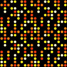 Abstract seamless pattern Colorful dots over black background