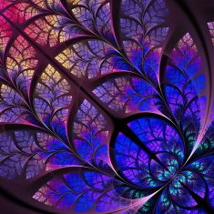 Fabulous fractal pattern in blue Collection - tree foliage
