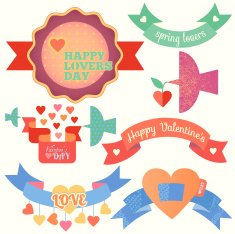 Valentine's labels set