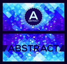 Vector flyers templates with blue abstract geometry background