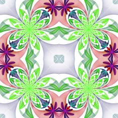 Fabulous symmetrical pattern of the petals Green and purple palette N2