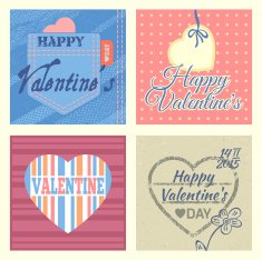 Valentine's greeting cards set