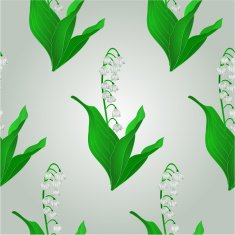 Seamless texture Lily of the Valley vector N2