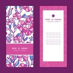 Vector vibrant field flowers vertical frame pattern invitation greeting cards N2