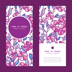 Vector vibrant field flowers vertical round frame pattern invitation greeting