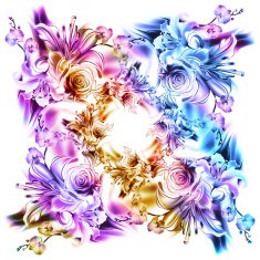 Watercolor flowers Roses lilies and orchids Vintage style N2
