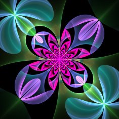 Diagonal symmetrical pattern of the leaves Computer generated
