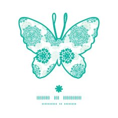 Vector abstract green decorative circles stars striped butterfly silhouette pattern N2