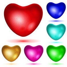 Set of textured hearts N2