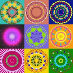 Set of mandala ornament generated textures N4