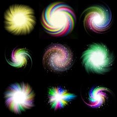Set of burst star generated textures