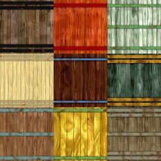 Set of wood barrel generated seamless textures