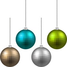 Set of textured realistic christmas balls