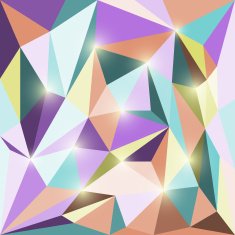 Abstract bright colored polygonal triangular geometric background with glaring lights N6