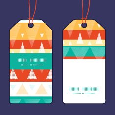 Vector vibrant ikat stripes vertical stripe frame pattern tags set N2