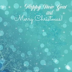 New Year greeting card Circle lace hand-drawn ornament card