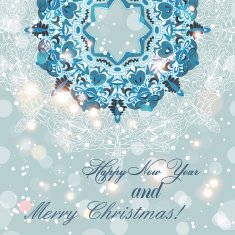 New Year greeting card Circle lace hand-drawn ornament card N2