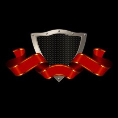 Medieval shield and banner