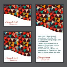Holidays invitation card set with small flags pattern N2