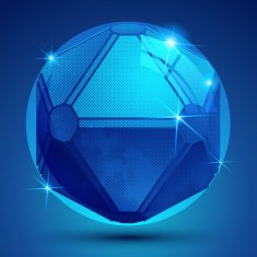 Bright pixilated dimensional sphere with flash sparkling 3d