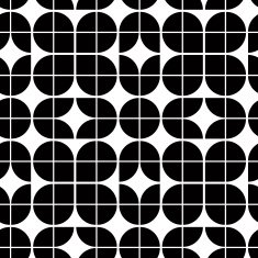 Black and white abstract floral seamless pattern contrast