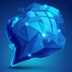Plastic pixilated 3d shiny object bright deformed synthetic element
