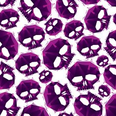 Violet skulls seamless pattern geometric contemporary style