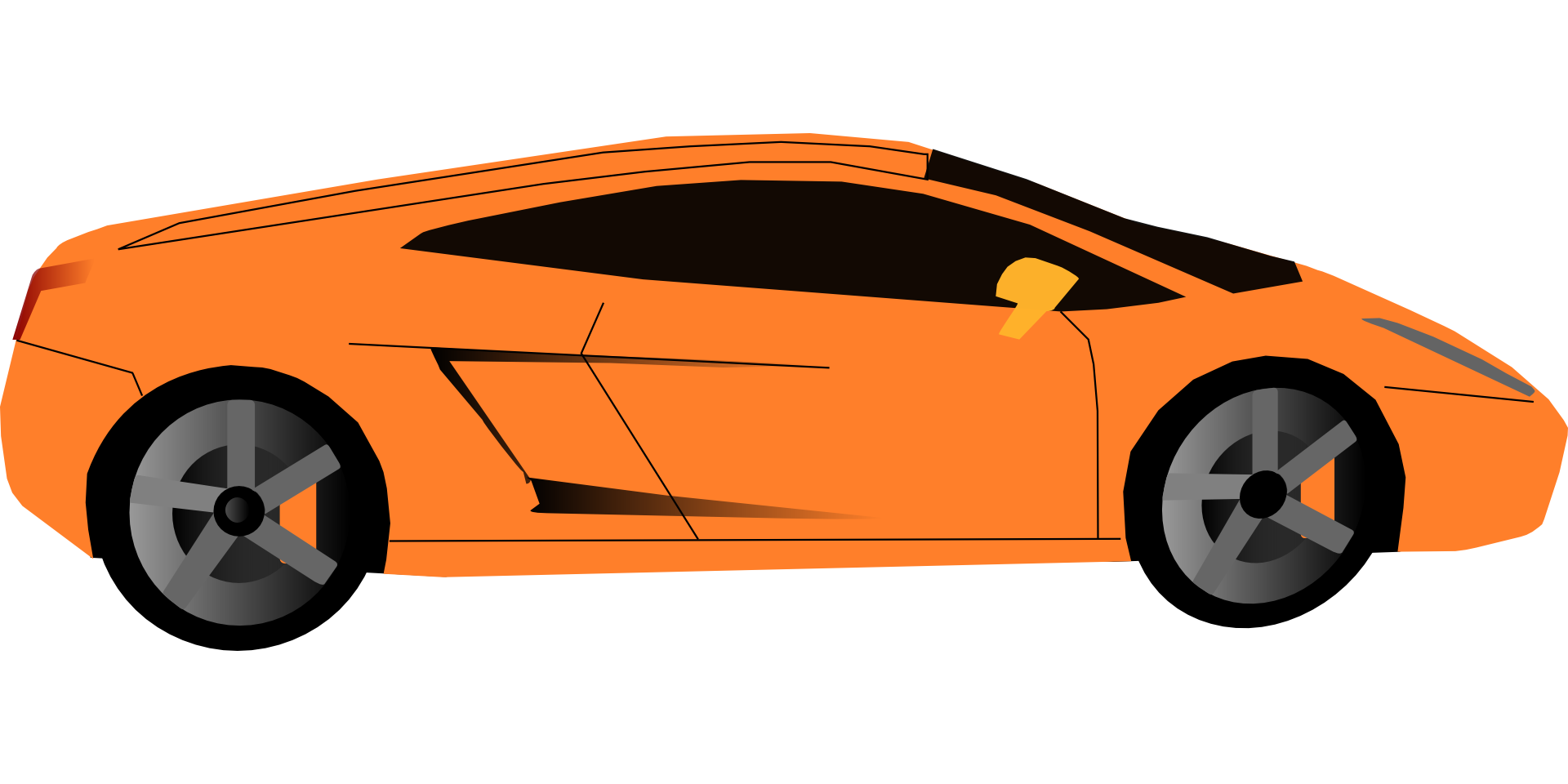 Drawing of an orange car lamborghini free image download