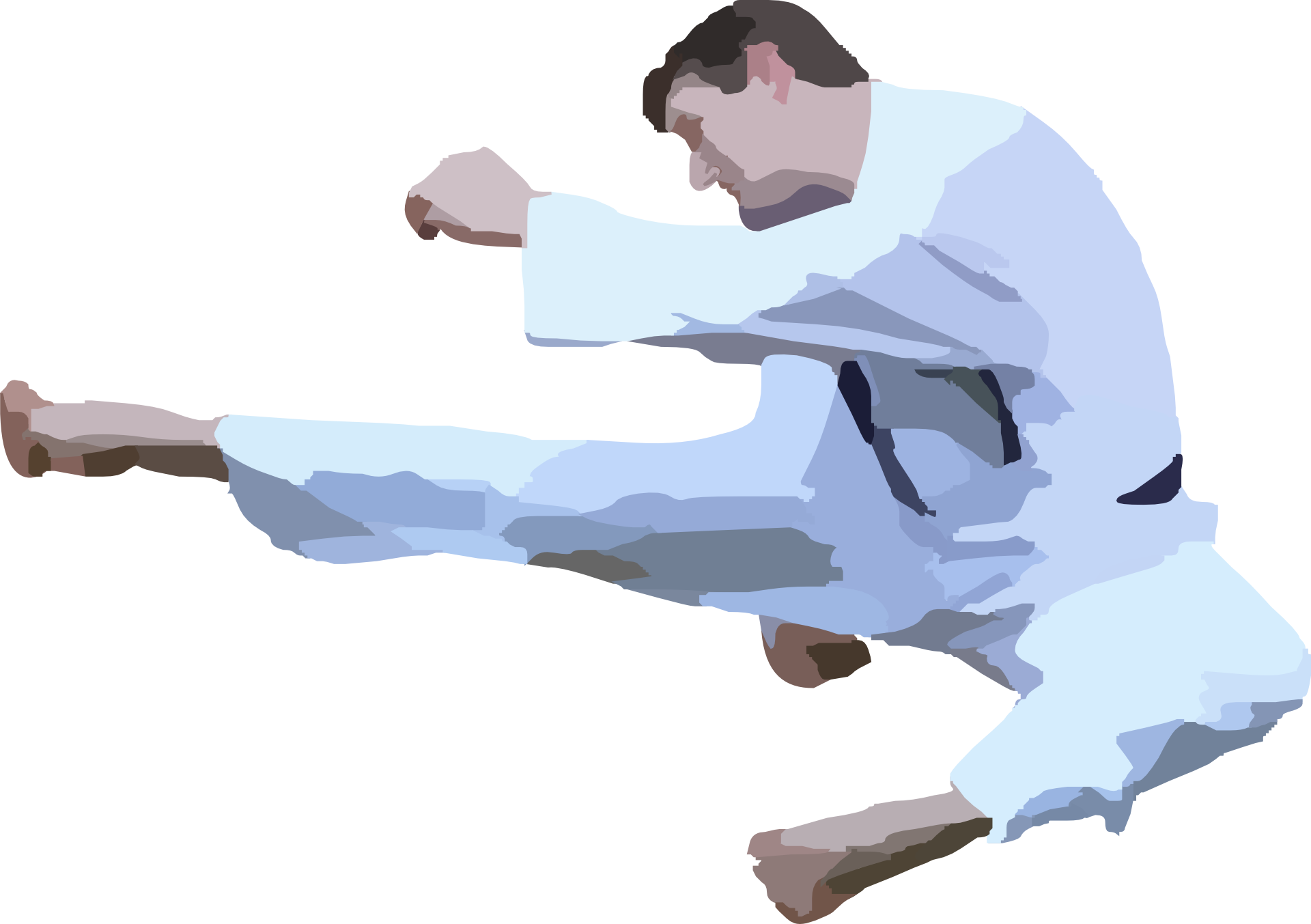 graphic-image-of-a-karate-man-in-a-jump-free-image-download