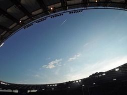 open roof at the stadium