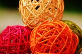 wicker decorative balls decoration