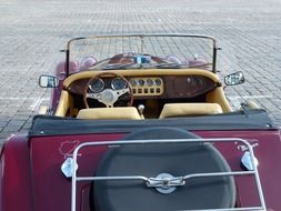 interior of a vintage sport car