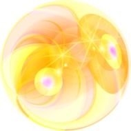 ball like yellow waves in a graphic image