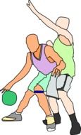 basketball players playing drawing
